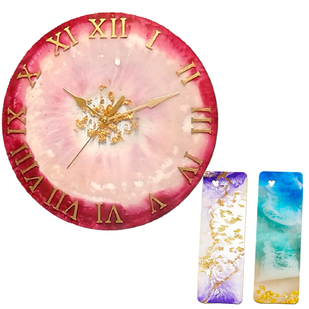 Resin Art with Wall Clock Mould DIY Kit by Penkraft